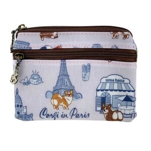 Waterproof Corgi Paris Coin Purse Keychain Pouch Holder